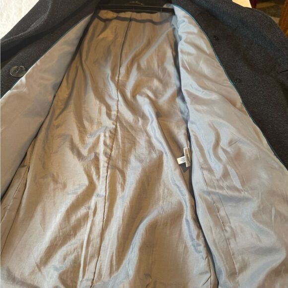 CALVIN KLEIN Wom. oversized Med-Lrg  Charcoal double breasted Wool Blend Peacoat - Picture 8 of 11